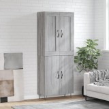 Cumpara ieftin Dulap &icirc;nalt, gri sonoma, 69,5x34x180 cm, lemn compozit