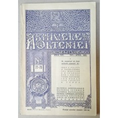 ARHIVELE OLTENIEI , ANUL XIV , NR. 77 - 78 , IANUARIE - APRILIE , 1935