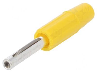 Mufă Banană 4mm Galbenă 10A 60VDC Neizolată foto