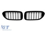 Grile rinichi tip M5 cu nervuri duble, lac negru, potrivite pentru BMW Seria 5 G30 sedan, G31 break 2017-2020 Performance AutoTuning