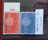 TS21 - Timbre serie - Elvetia - Helvetia 1960 Mi720-721, Stampilat