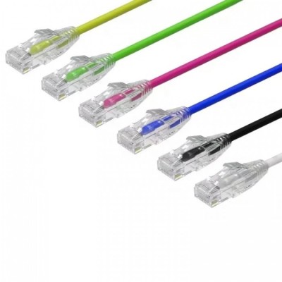 Cablu CAT 6A Slim UTP, 4PR/28AWG Pure Cooper, Patchcord, 1 feet, 30 cm foto