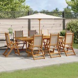 vidaXL Set mobilier de grădină, 9 piese, lemn masiv acacia/textilenă 3279321