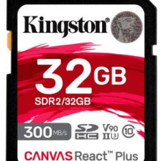 Card de memorie Kingston Canvas React Plus SDHC, 32GB, UHS-II U3, Class 10, V90