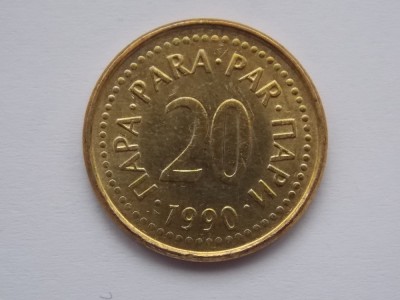 20 PARA 1990 IUGOSLAVIA foto