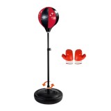 Set sac de box cu inaltime reglabila si manusi, pentru copii 4 ani+, 67-102 cm, negru-rosu