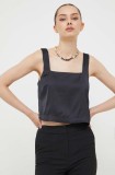Abercrombie &amp; Fitch top femei, culoarea negru