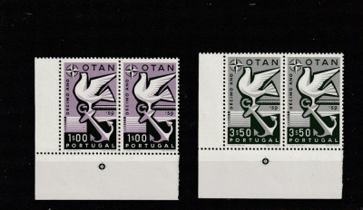 Portugalia 1960-NATO,a X-a aniversare,serie 2 valori dantelate,MNH,Mi.878-879 foto