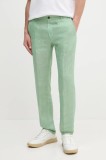Joop! pantaloni din in Hank culoarea verde, cu fason chinos, 30042198 10017599