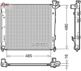 Radiator racire motor Hyundai IX35; Kia Sportage III, Sportage IV Motor 1.7 CRDi, 2.0 CRDi, 2.0 CRDi 4WD, 2.0 CRDi AWD, CRDi, 485x496x16mm, OE