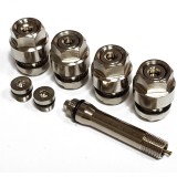 Set 4 valve ascunse cromate pentru jante, cu adaptor de umflare inclus