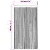 Gossi draperii cu franjuri, 2 buc., 100 x 250 cm, bej