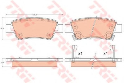 Set placute frana,frana disc HONDA CR-V IV (RE) (2012 - 2016) TRW GDB3576 foto