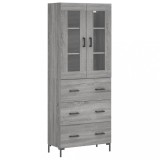 Cumpara ieftin Dulap inalt, gri sonoma, 69,5x34x180 cm, lemn compozit