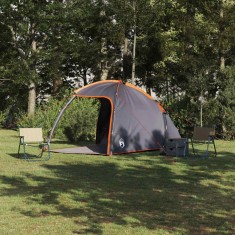 vidaXL Cort cu acoperiș Manual Gri și Portocalie 370 x 230 x 185 cm