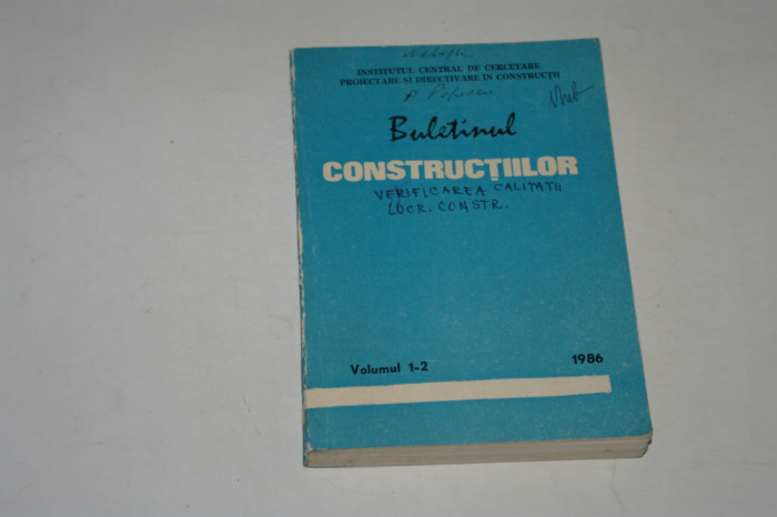 Buletinul constructiilor volumul 1-2 - 1986
