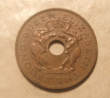 RHODESIA SI NYASALAND 1 PENNY 1958 ELEFANTI / EXOTICA, Africa