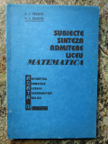 Subiecte sinteza admitere liceu matematica - Nedita - 1993
