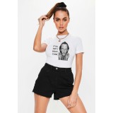 Tricou dama alb - Dali - I want CASH - S
