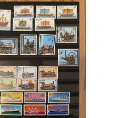 LOT 4 timbre uzate diferite tari/ Avioane/ Masini/ Vapoare