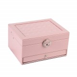 Cutie eleganta de dama Pufo Glamour pentru depozitare si organizare bijuterii si accesorii, roz