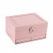Cutie eleganta de dama Pufo Glamour pentru depozitare si organizare bijuterii si accesorii, roz