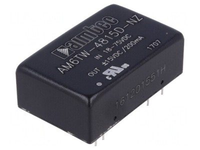 Convertor DC/DC 6W 18-75V la 15V/-15V AM6TW-4815D-NZ foto