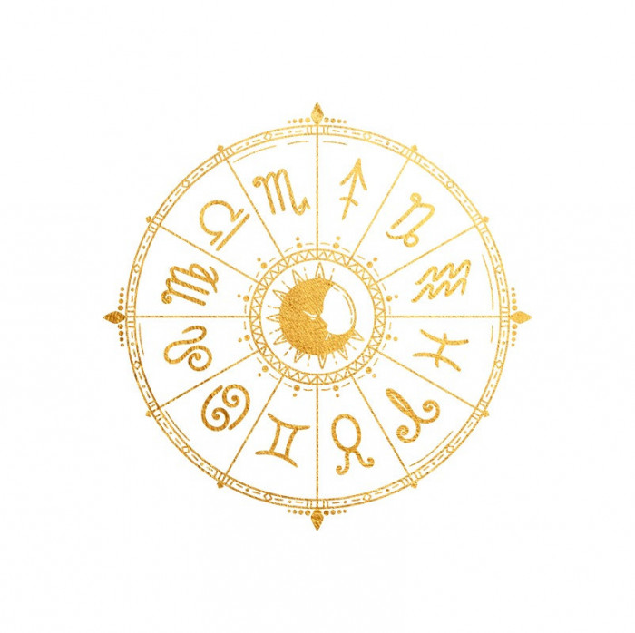 Sticker decorativ Zodiac, Auriu, 55 cm, 5497ST