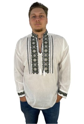 Bluza tip ie barbati R21, marime L, alb/verde foto