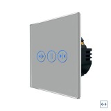 Cumpara ieftin Intrerupator Wi-Fi pentru draperii cu touch din sticla, gri, Luxion