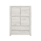 Cumpara ieftin Comoda 2 sertare 2 usi din pal alb craft Angel 84x40x116 cm
