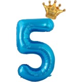 Balon din Folie Metalizata Cyrax, Albastru Cifra 5