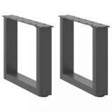 Cumpara ieftin Picioare pentru masuta de cafea in forma de U, 2 buc., antracit, 40x(30-31) cm, otel