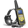 Zgarda pentru dresajul cainilor, electrica, waterproof, raza de actiune 800m, circumferinta pana la 70 cm, 99 nivele de vibratii, negru