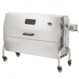 Gratar pe carbune cu capac si rotisor electric 50W, Vivatechnix Otel Inoxidabil, Termometru, Roti blocabile, inaltime reglabila