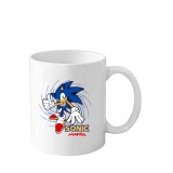 Cana din ceramica haioasa desene animate vechi, 330 ml, alba, tematica Sonic