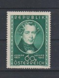 AUSTRIA 1951 - ANIVERSARARE , COMPOZITORI , J. LANNER , TIMBRU NESTAMPILAT