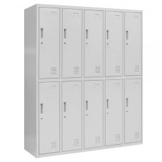 Vestiar metalic Premium 10 usi (5x2) 1500x500x1800 mm (LxlxH), Asamblat, PLUS