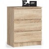 Comoda, placa laminata, 3 sertare, stejar Sonoma, 60x40x77 cm, Akord Furniture Factory