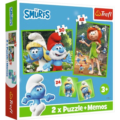 Puzzle Trefl 2In1 Memo Strumfii Si Prietenii Lui foto