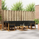 Cumpara ieftin Set de canapele de exterior 8 buc. 7-Locuri Natural si Negru