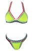 SW860-92 Costum de baie multicolor, cu neopren si model crosetat, XXL