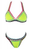 Cumpara ieftin SW860-92 Costum de baie multicolor, cu neopren si model crosetat