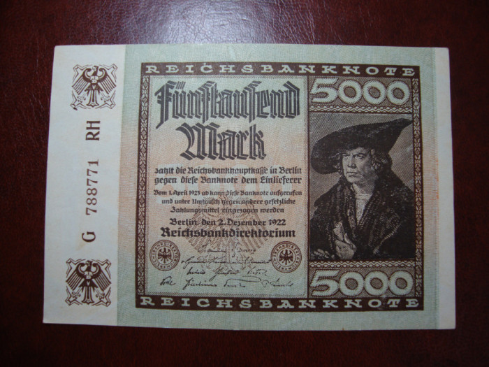 GERMANIA 5000 MARK 1922 AUNC