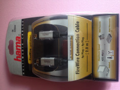 Cablu video Hama FireWire 4 pol. 44 DV Av IEEE - 1394 I-Link placat cu aur 24K foto