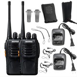 Cumpara ieftin Set 2 statii radio portabile, 16 canale, raza de actiune pana la 8 km, frecventa 400-470 MHz, baterie 1500 mAh, casti si incarcatoare incluse, negru