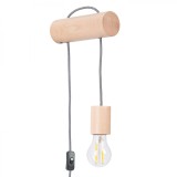 Lampă De Perete Nimbi Din Lemn Natural/Alb/Negru, 1 Bec, Minge Mansardă De Interior.