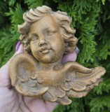 HERUVIM VINTAGE SCULPTAT MANUAL &Icirc;N LEMN DE ARȚAR