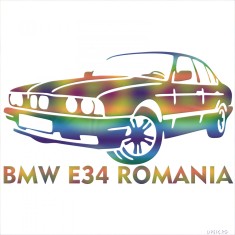 Sticker BMW E34 Club Romania , Autocolant Club Auto
