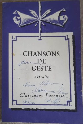 CHANSONS DE GESTE-COLECTIV-253644 foto